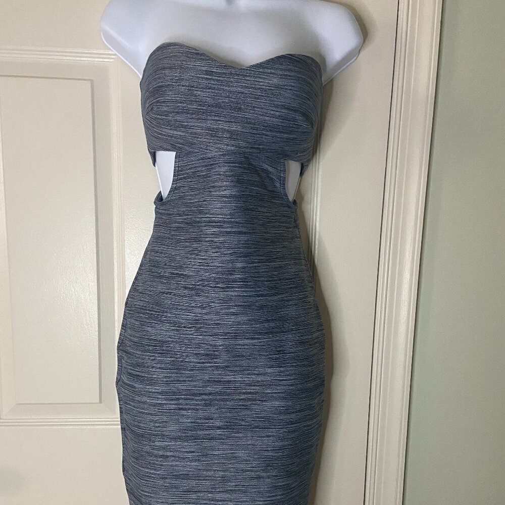 Bebe Blue Strapless Bodycon Dress NWT size XXS